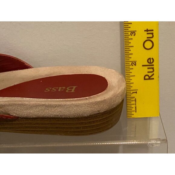 Bass Womens Red Leather Sandals Size 9 - Picture 6 of 6